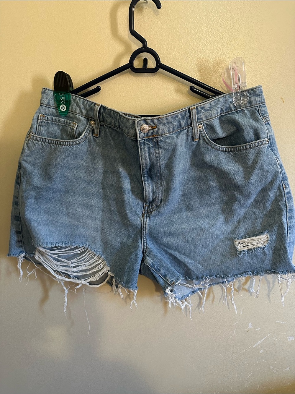 Forever 21 Light Blue Distressed Denim Shorts - Unbranded